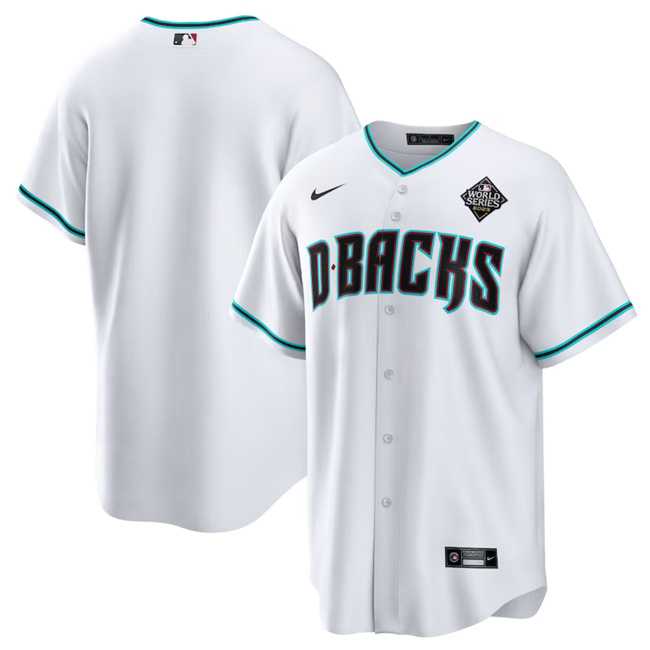 Mens Arizona Diamondbacks Blank White White 2023 World Series Cool Base Stitched Jersey Dzhi
